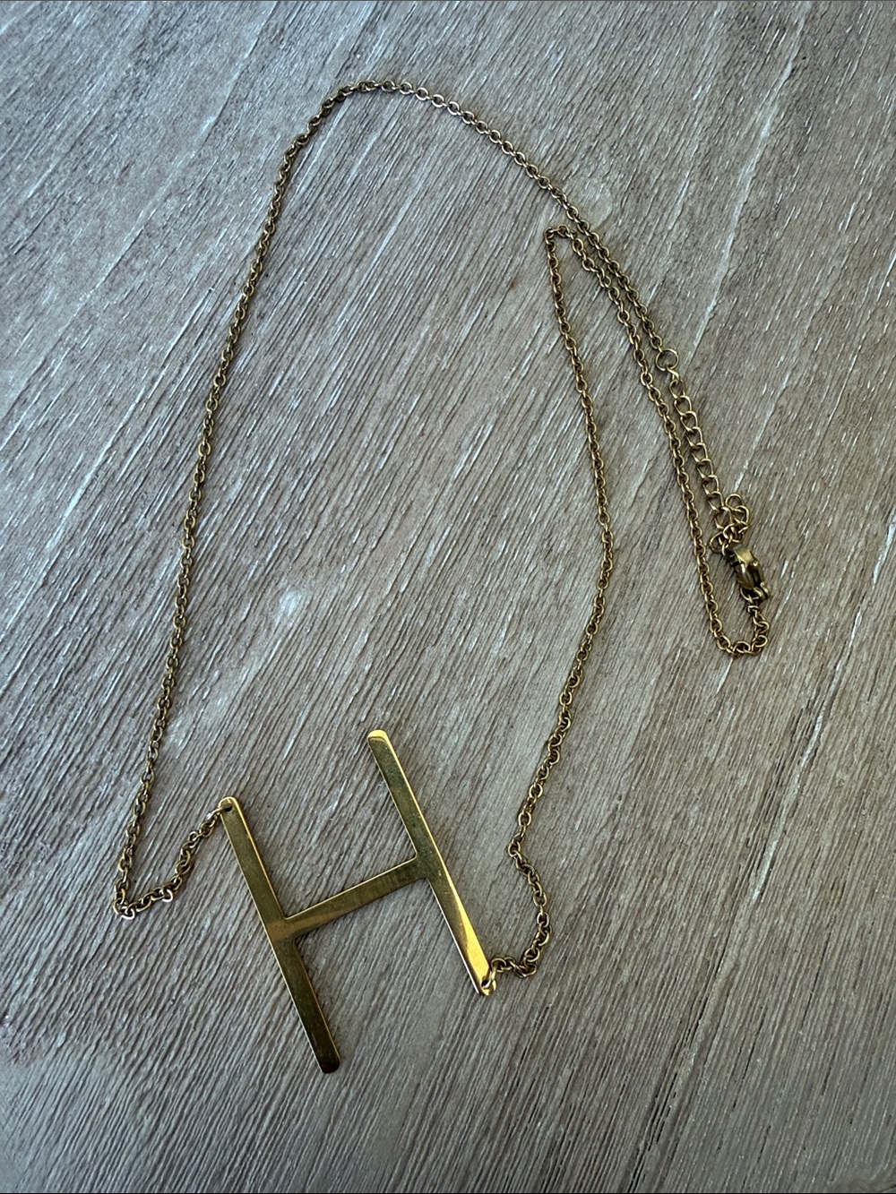Gold Letter H Pendant Necklace - Women Jewelry